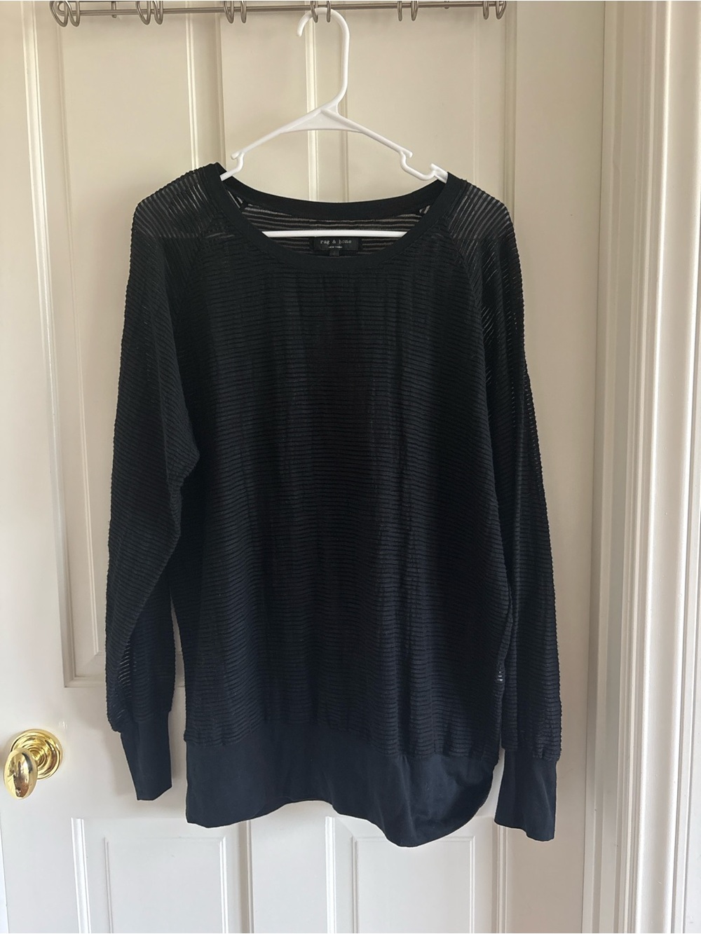 Rag & Bone Black Ribbed Long-Sleeve Sweater